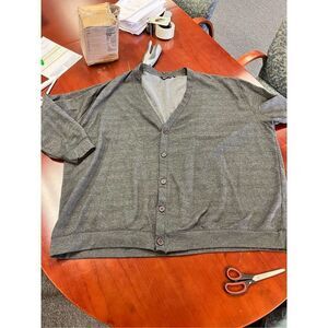 BigDude Gray Sweatshirt Cardigan sz 10X EUC